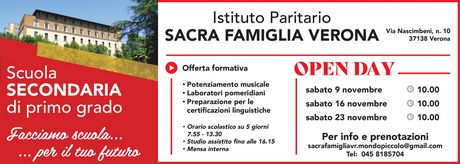 OPEN DAY A.S.2024-2025 ISTITUTO SACRA FAMIGLIA (VERONA) - MONDOPICCOLO S.C.S. - FERRARA