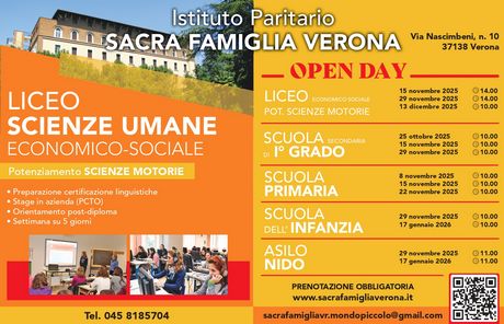 OPEN DAY A.S.2025-2026 ISTITUTO SACRA FAMIGLIA (VERONA) - MONDOPICCOLO S.C.S. - FERRARA
